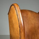 Set of 2 sheepskin club armchairs