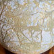 Spherical ceramic lamp with bark texture