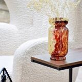 Vase en verre moucheté