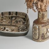 Scandinavian Modern Plate and Vase, ceramic, "Baca", Fajance, by Nils Thorsson f