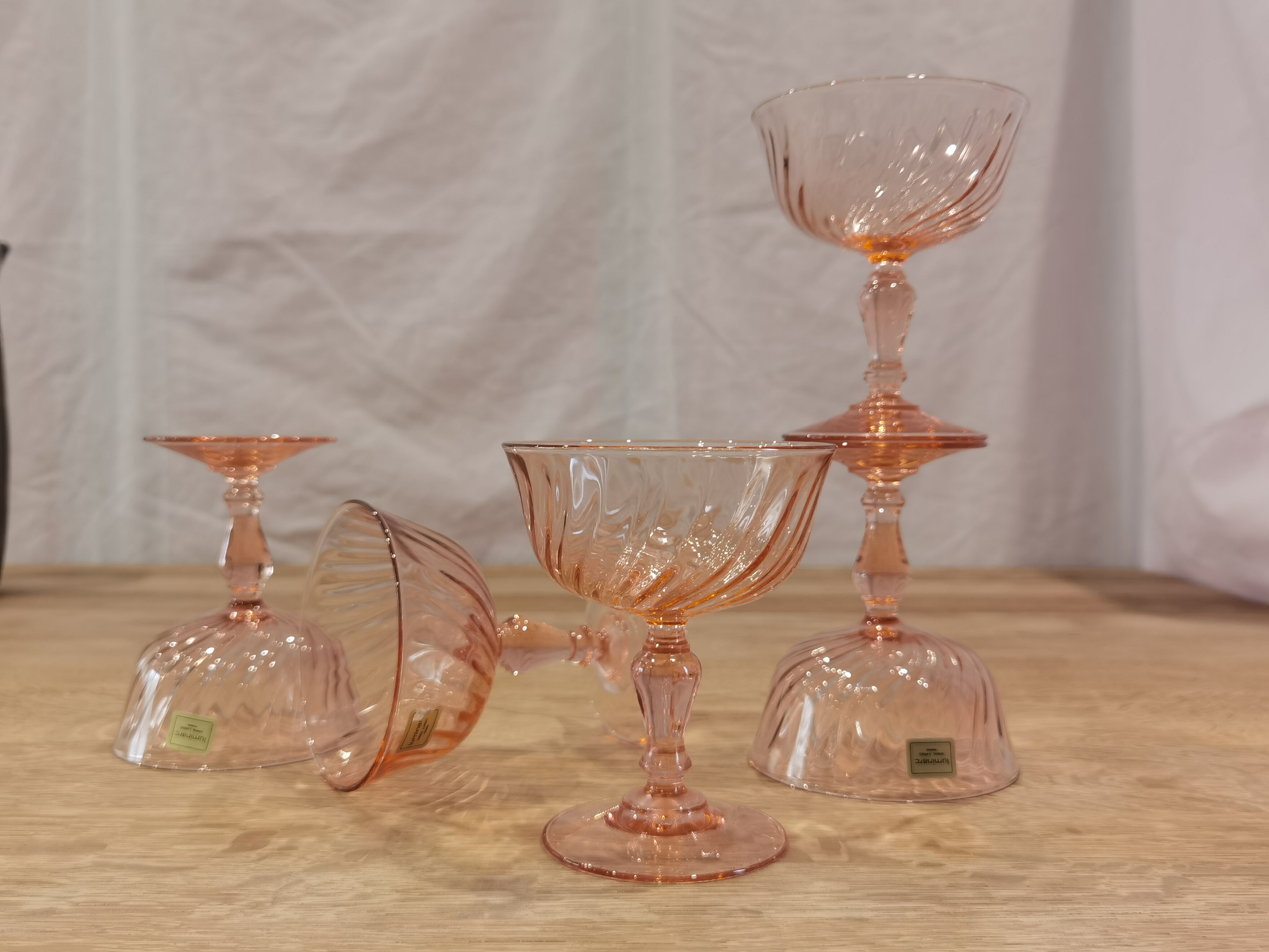 5 coupes à champagne de la marque "luminarc" rosaline
