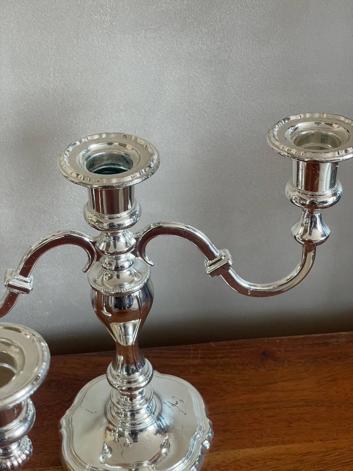 Pair of English candlesticks