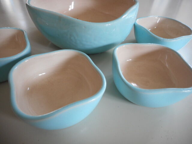 Set of 5 Kéramos 1960' cups