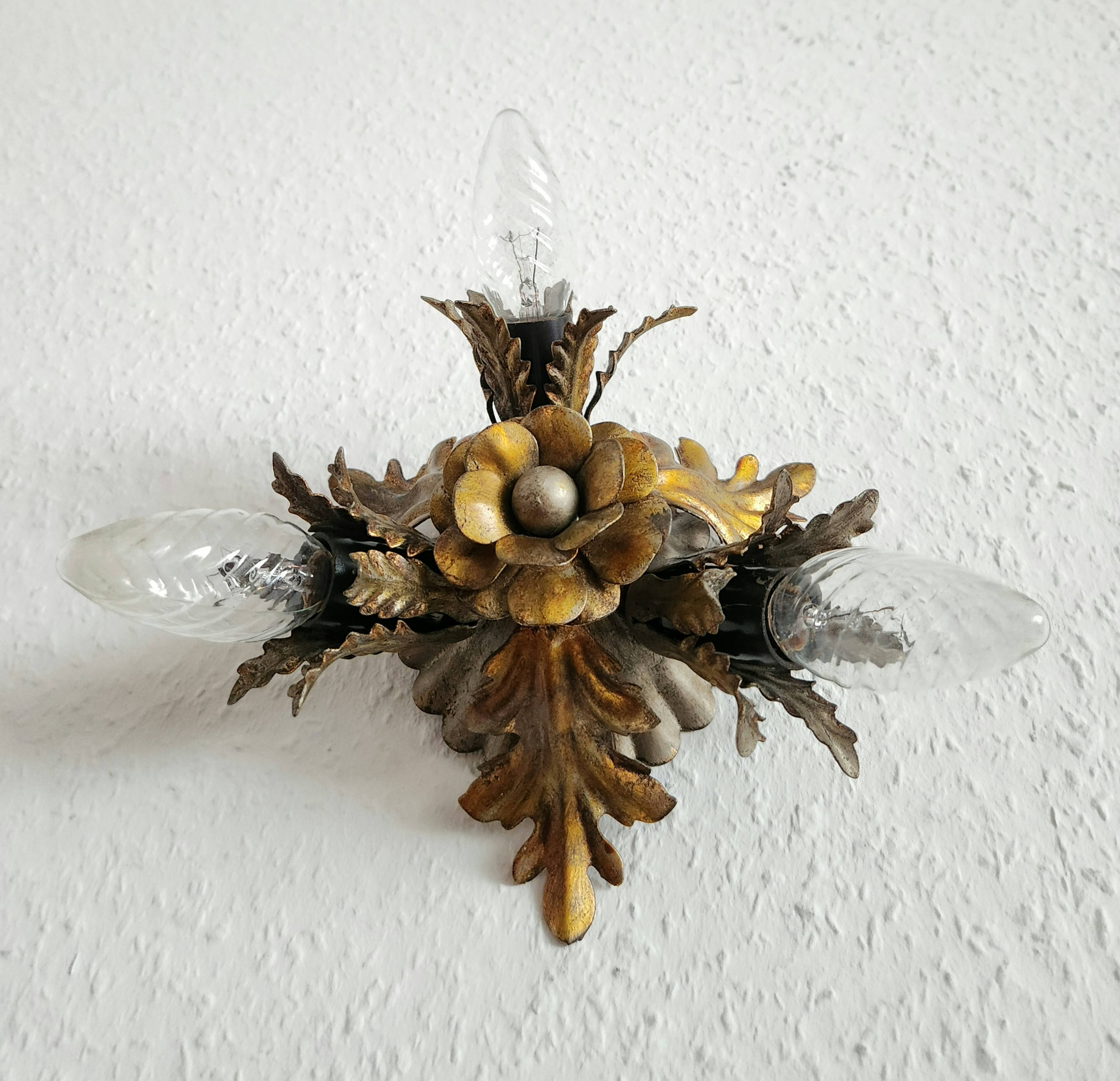 Gilded silver-plated Florentine ceiling lamps wall lamps Banci Florence