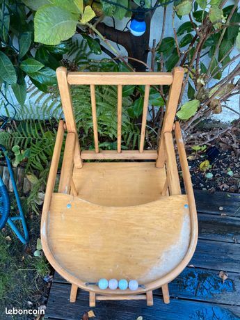 Wooden baby high chair
