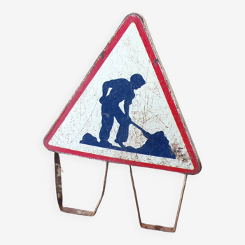 Old construction site sign