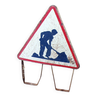 Old construction site sign