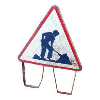 Ancien panneau de signalisation  chantier