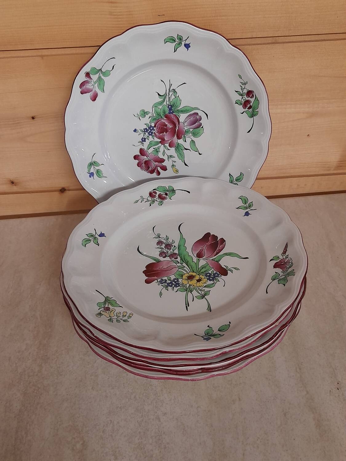 7 Lunéville porcelain plates