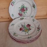 7 assiettes en porcelaine de Lunéville