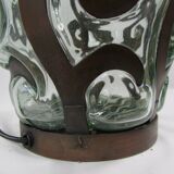 Lampe de salon, fer forgé et verre soufflé