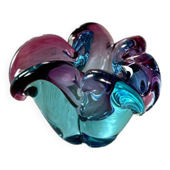 Bougeoir en verre de Murano Sommerso