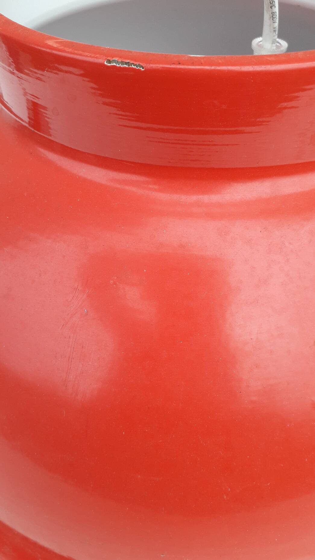 Red metal pendant light
