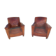 Pair of leather club chairs 30/40s