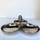 Silver metal serving dish