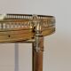 Rolling table dessert in golden brass and solid mahogany 1950/60