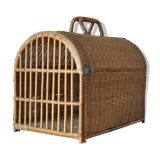 Wicker/rattan cat cage - 1970s