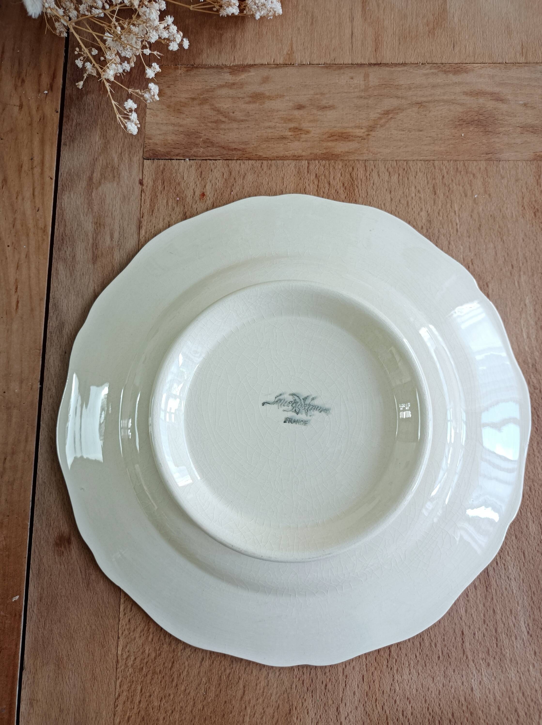 Sarreguemines ivory mounted plate