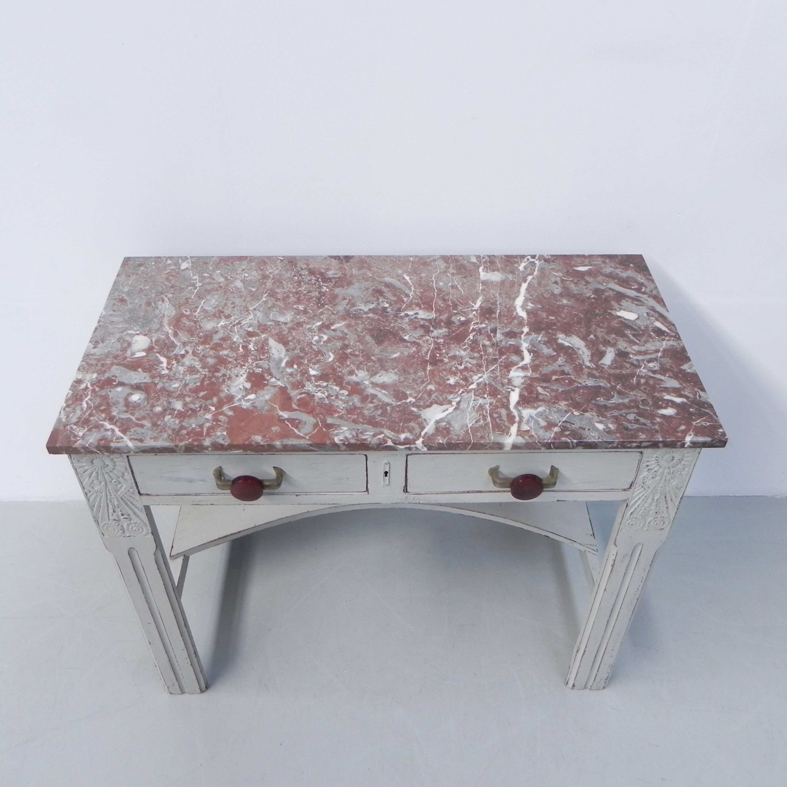 Art Deco table with 2 drawers and mirror, side table