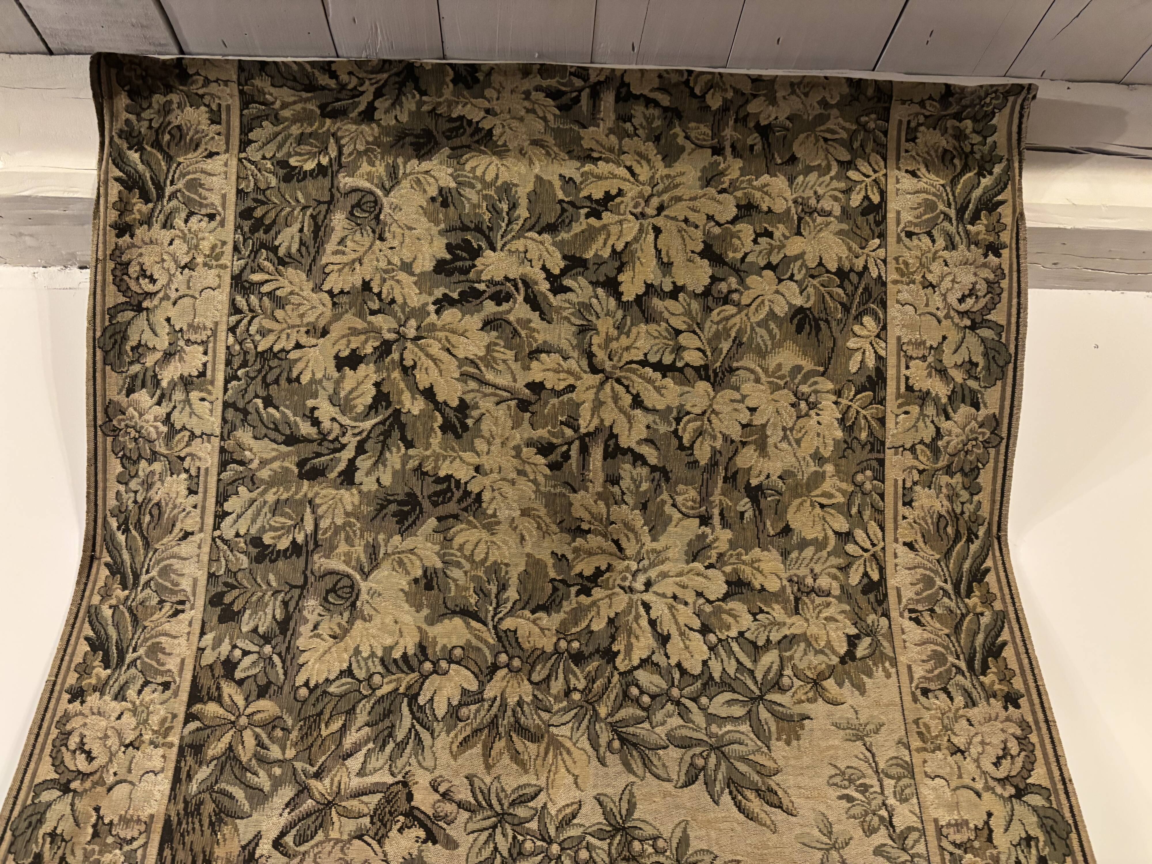 Tapisserie vintage tissée - scène pastorale charmante du XVIIIe siècle.