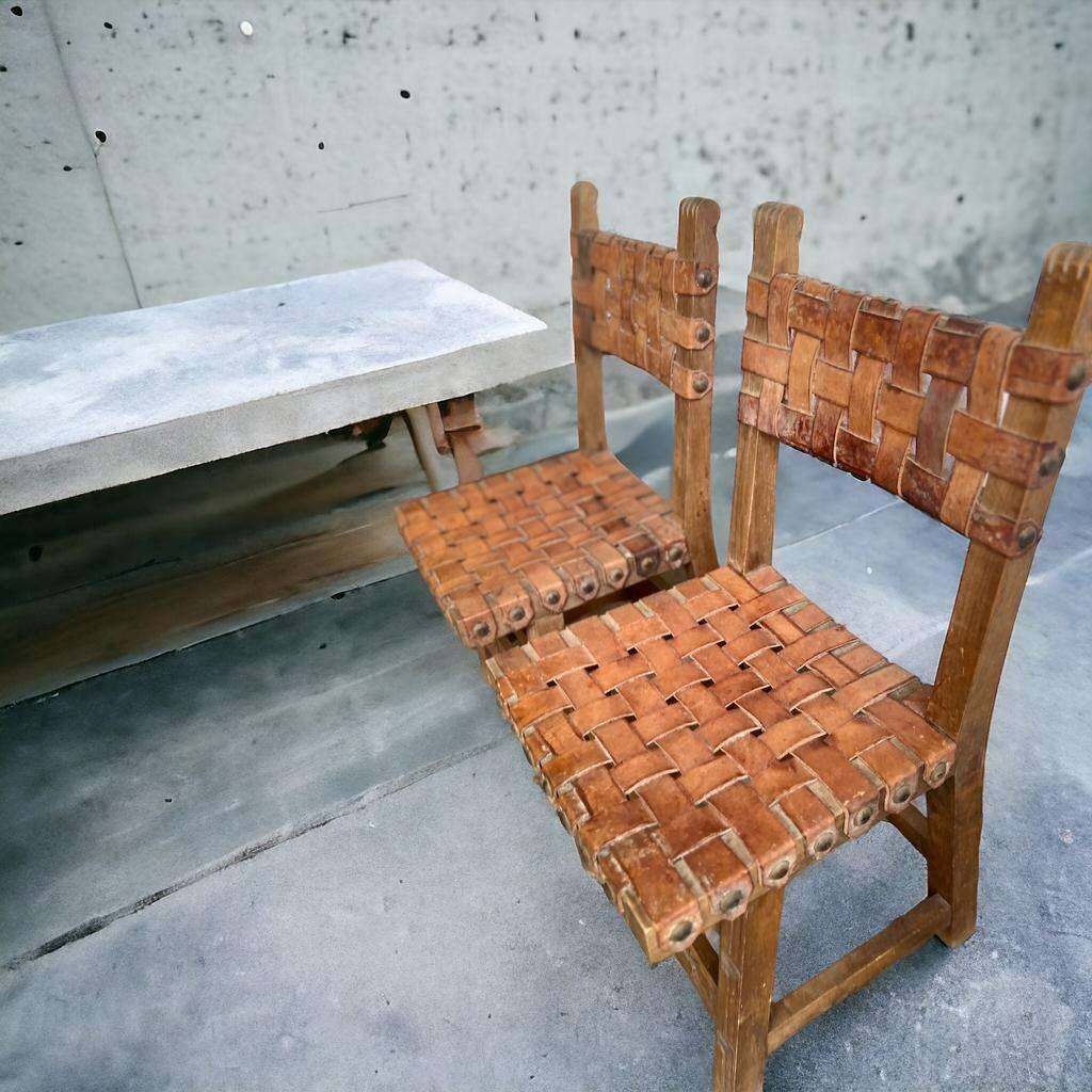 Set of 2 vintage spanish brutalist navarro argudo chairs | Selency