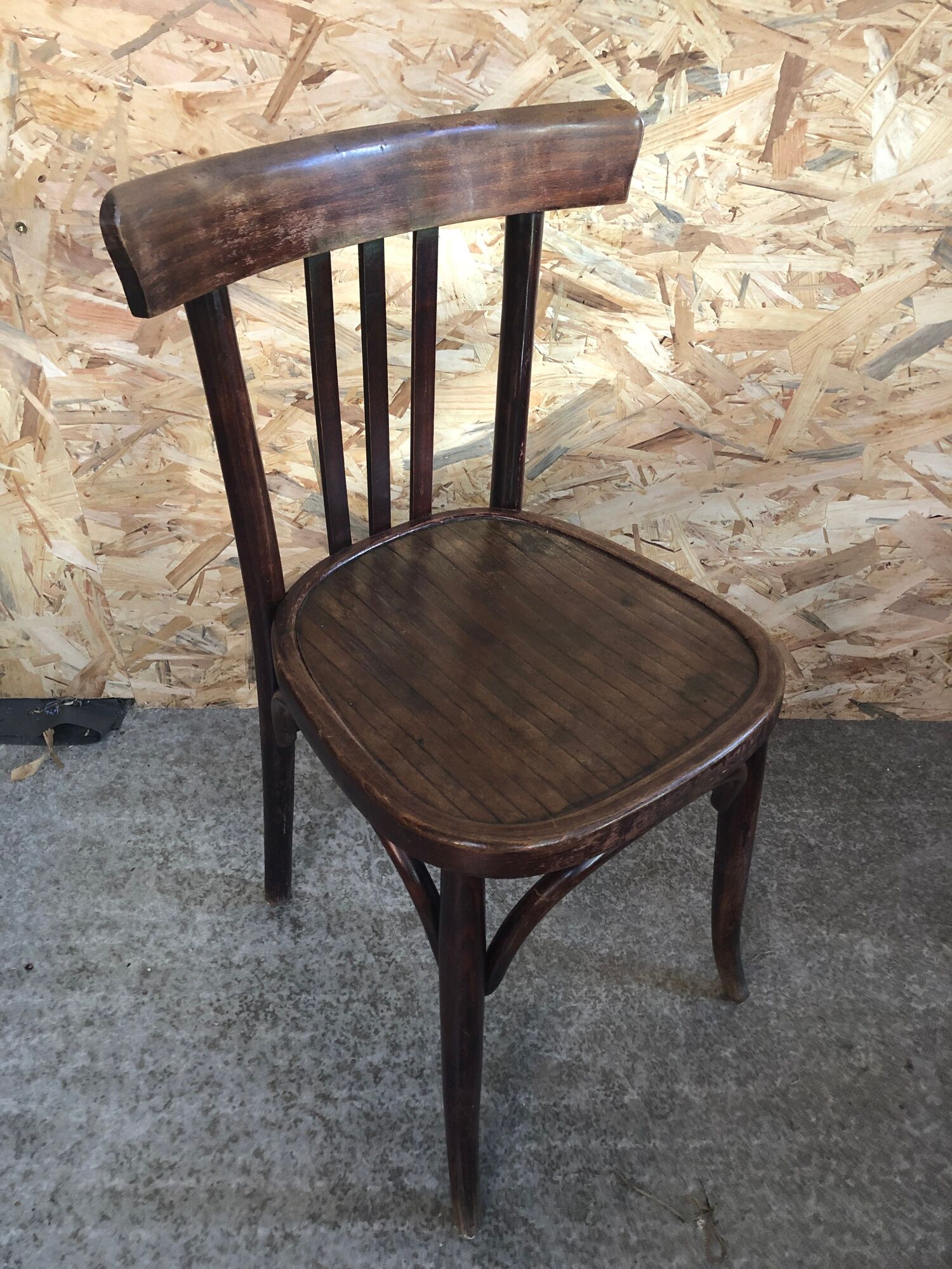 Old Chair Bistro Dark Curved Wood 70s Vintage