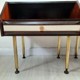 Commode / commode et tables de chevet - années 1960 - laiton faux cuir