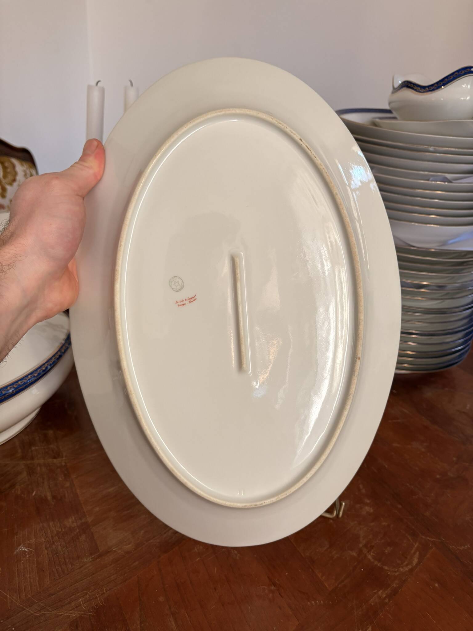 Antique Oval Dish 40x27cm Limoges Porcelain Betoule & Legrand