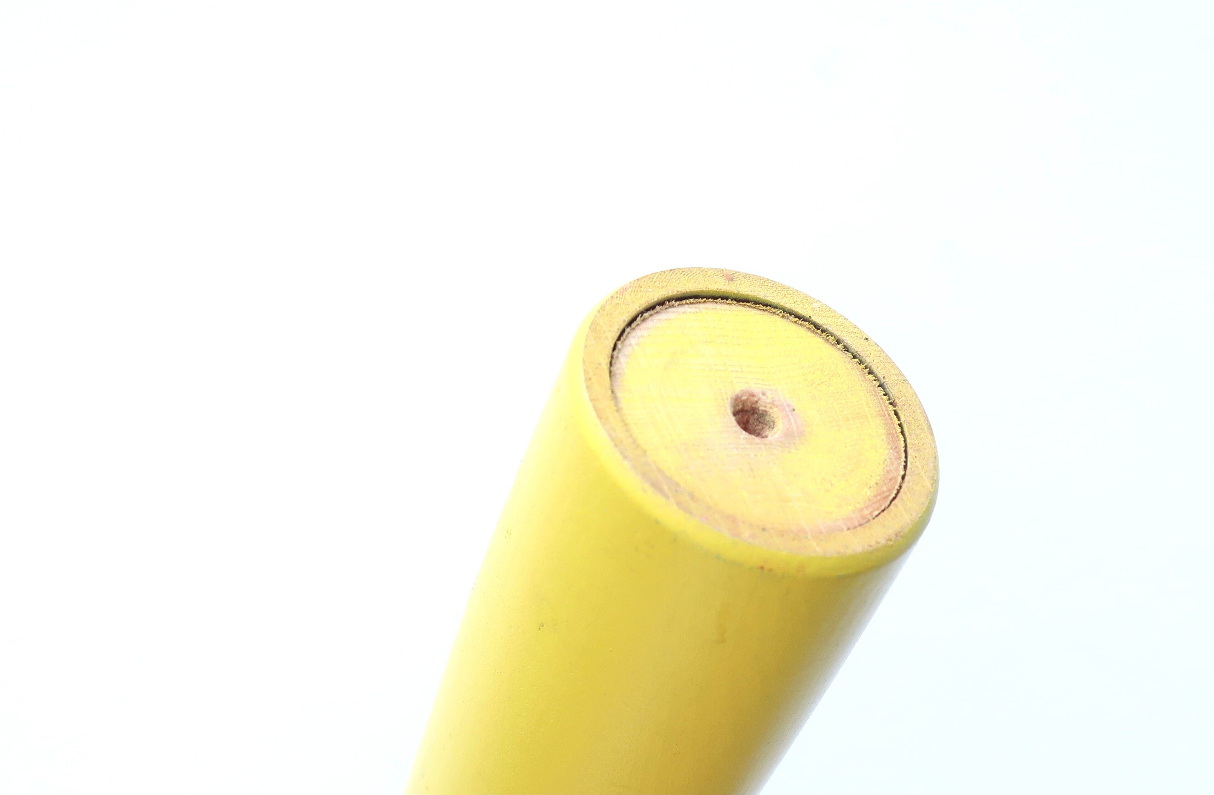 Vintage yellow wooden Scandinavian candle holder