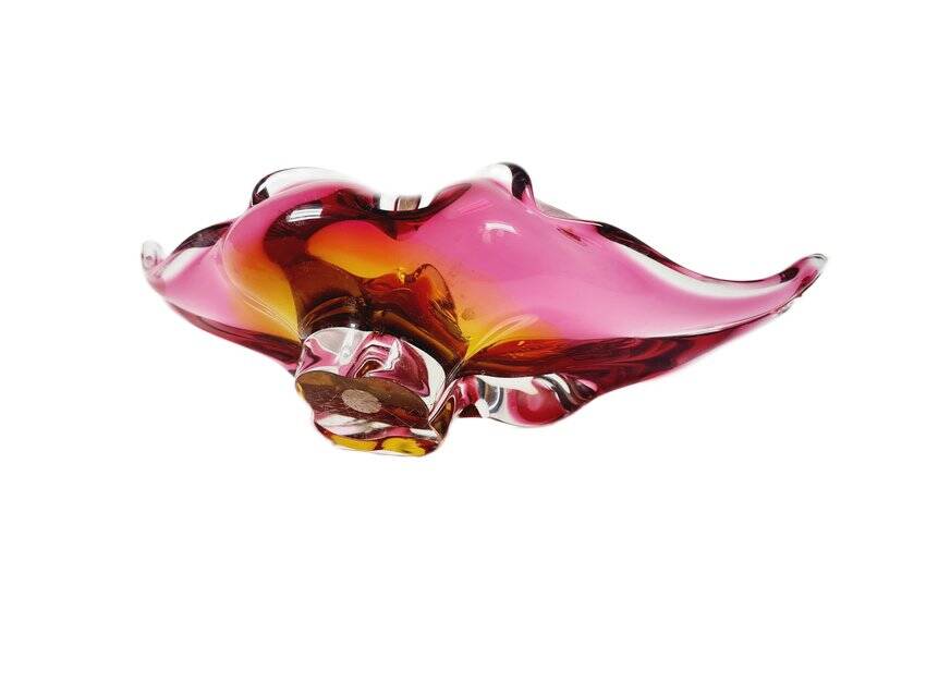 Decorative bowl by J. Hospodka for Chribska Glassworks, Czechoslovakia, 1960s
