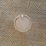 Vintage sun mirror in gold metal 55cm