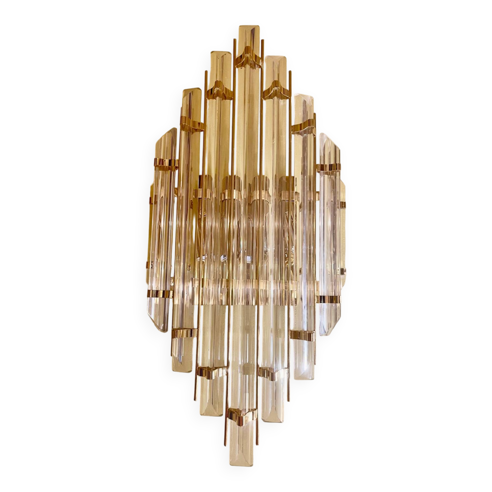 Venini wall light with 9 iridescent blades, model XXL, Italy 1980.