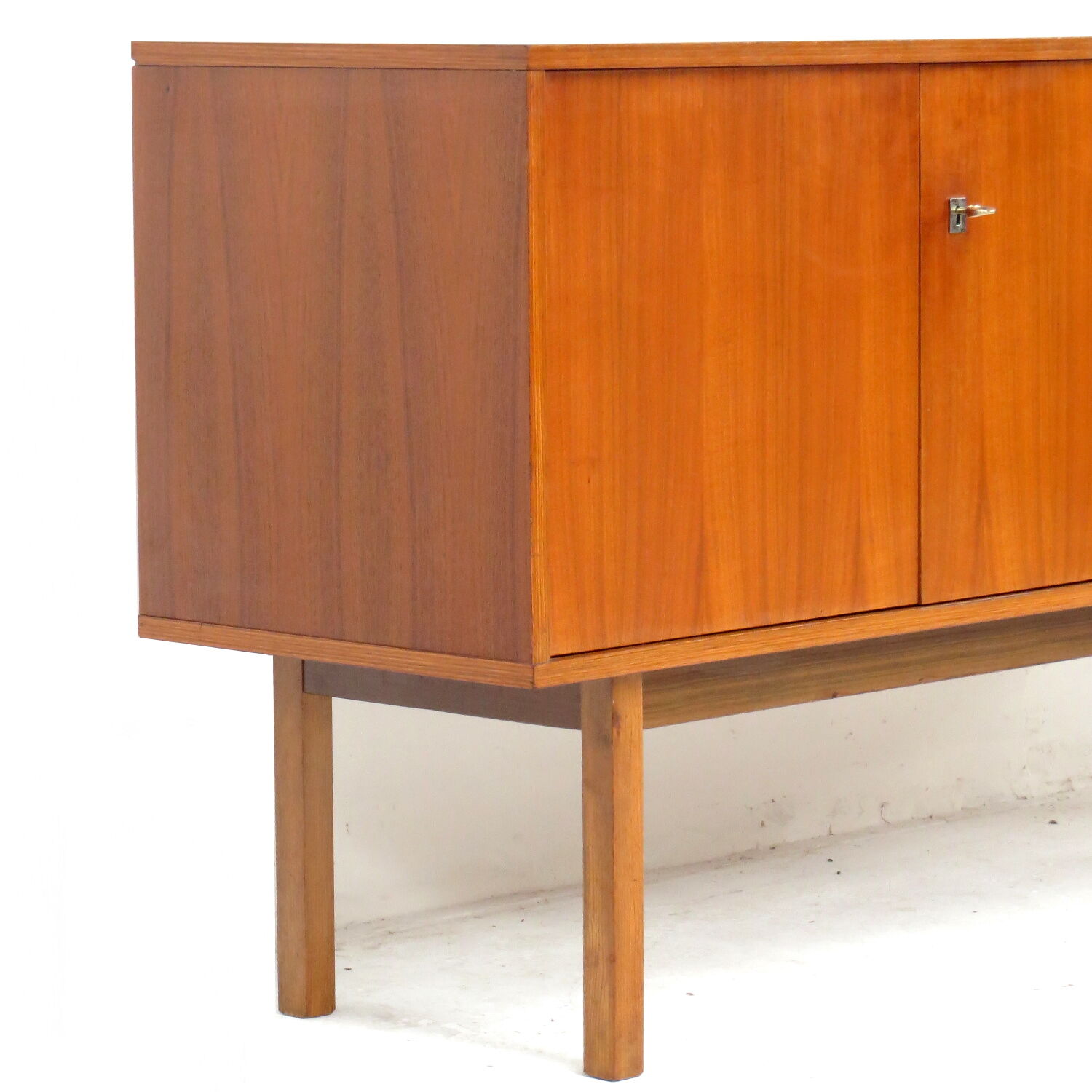 Vintage mid century modern minimalist sideboard in walnut, 1960s