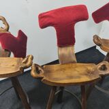 Trois tabourets de bar espagnols vintage