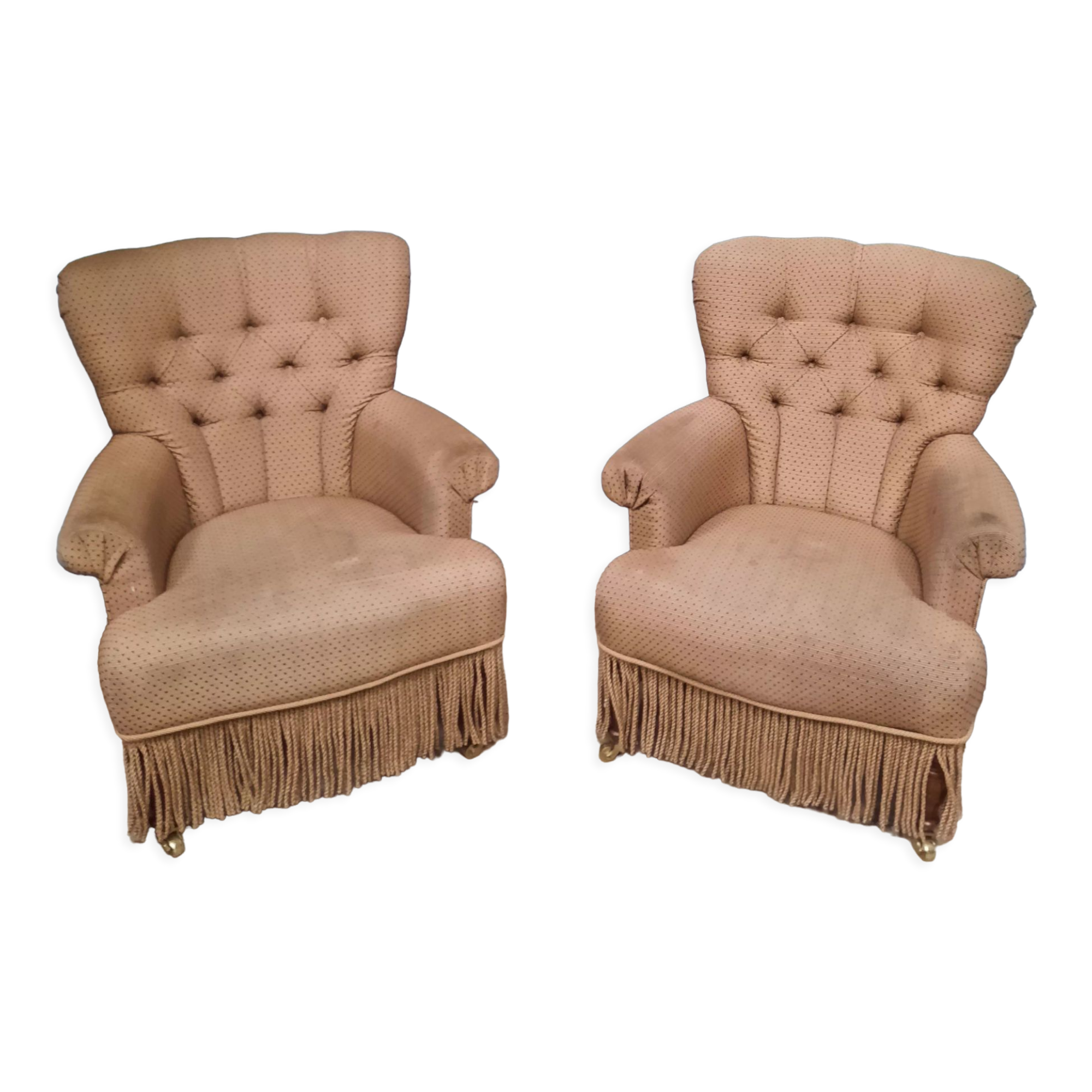 Pair of toad armchairs
