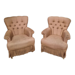 Paire de fauteuils crapaud