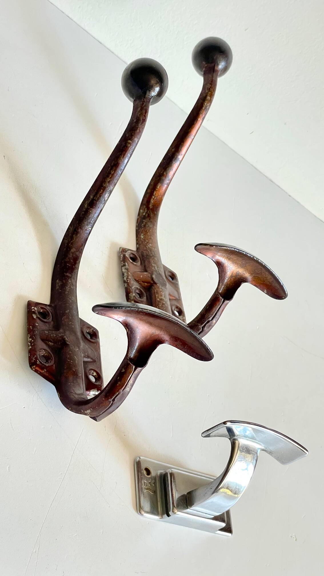 Pateres vintage metal patina