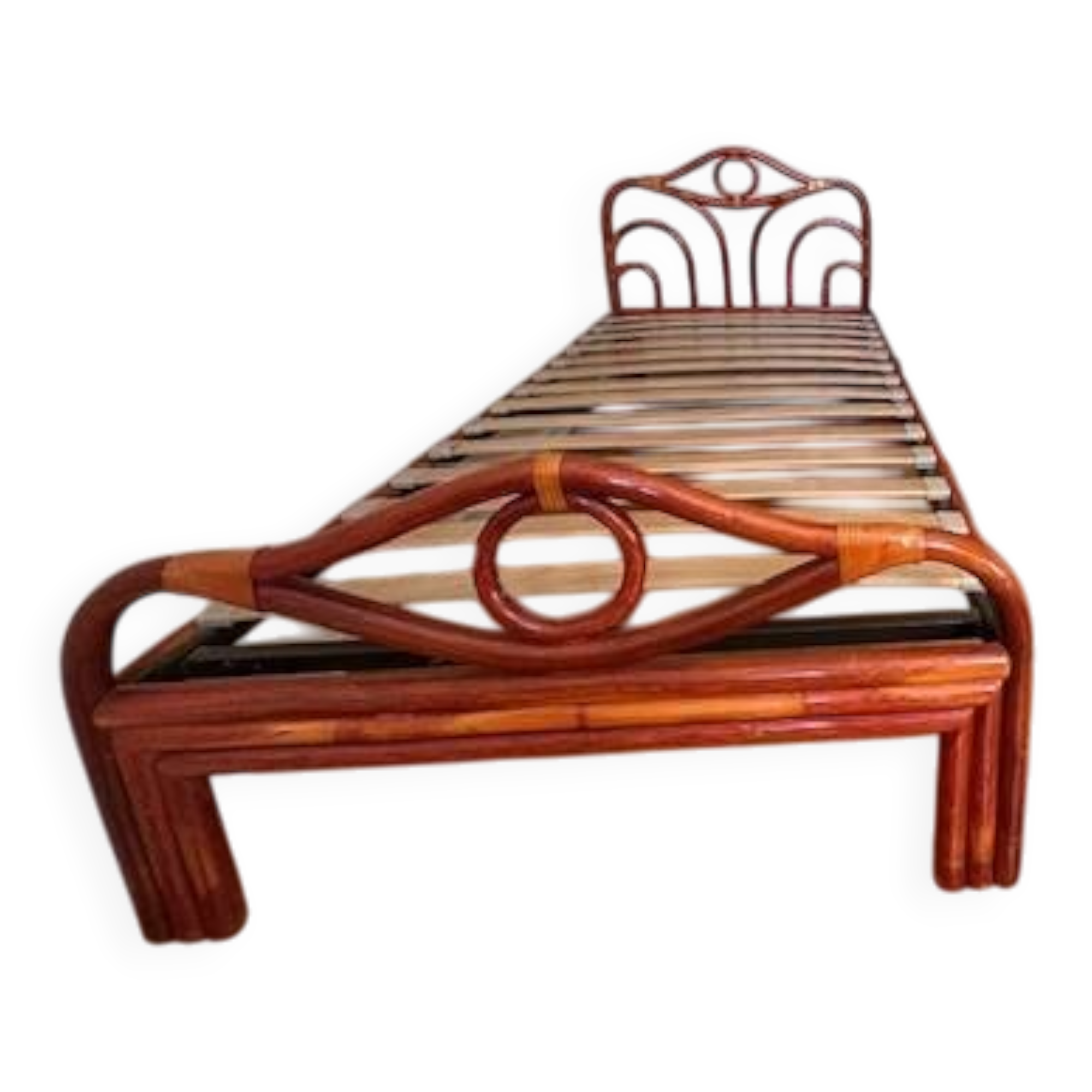 Maugrion rattan room - Roche Bobois - bed, chest of drawers and bedside table