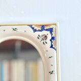 Hand painted ceramic mirror from Desvres