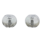 Pair of Nachtmann Leuchten design sphere crystal table lamps, 1970s