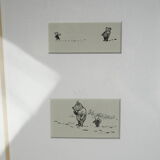 Minimalist composition Winnie the Pooh from book illustrations - E.H. Shepard - XXth