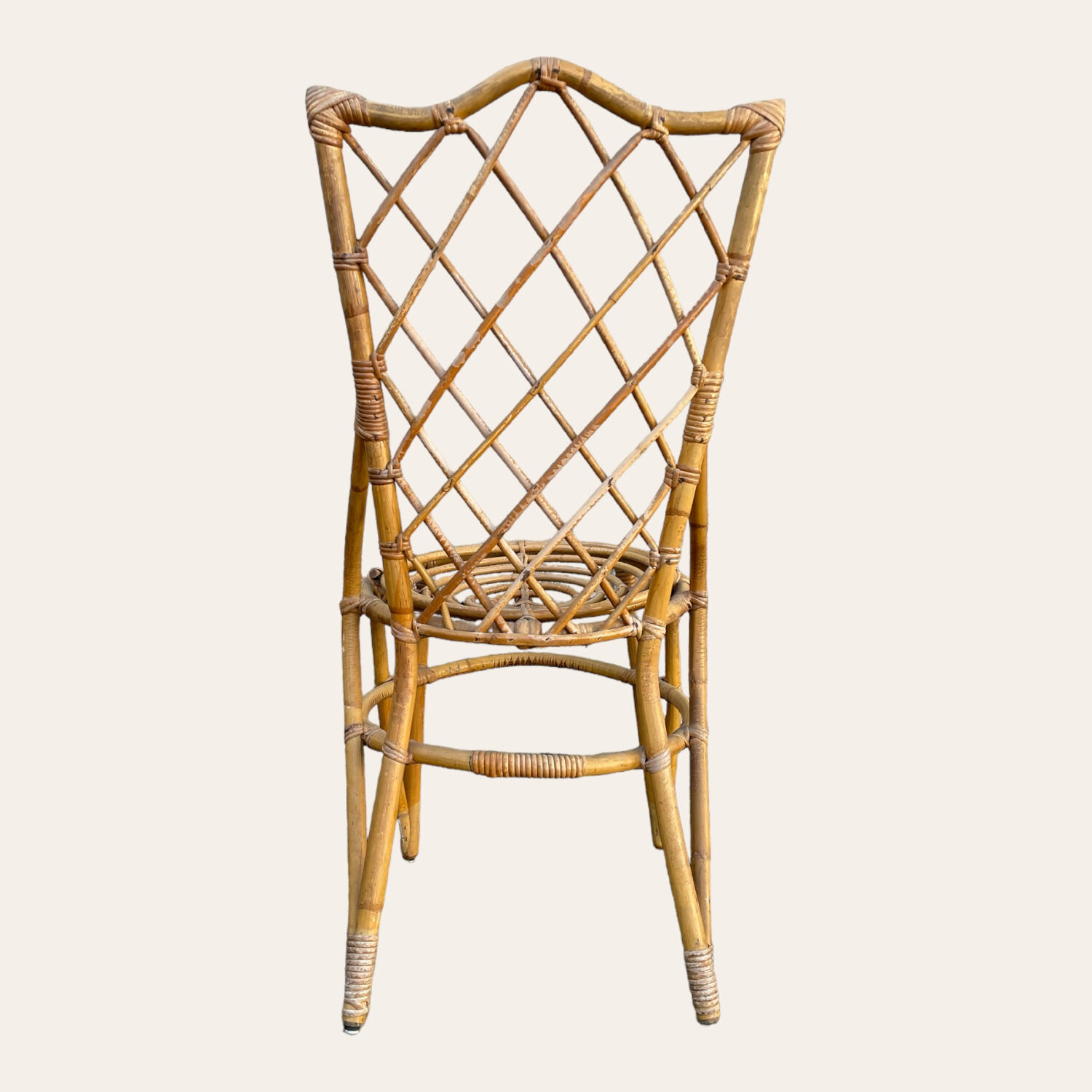 Série de 6 chaises en rotin Louis Sognot