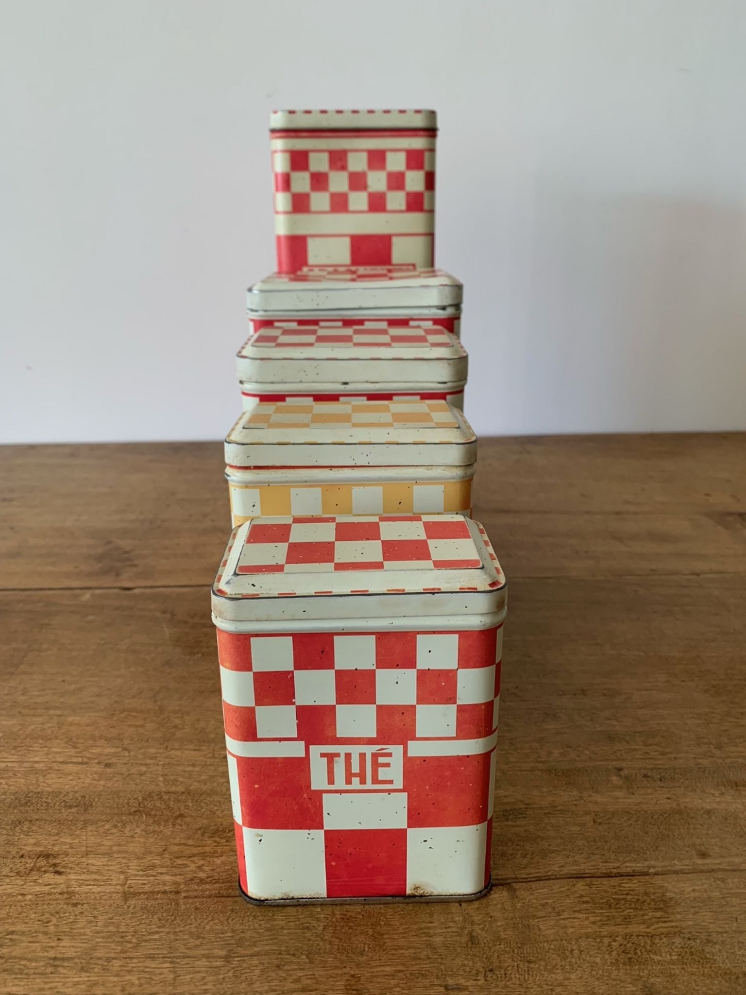 Old metal spice boxes Family counter