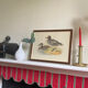 Antique engraving of duck wooden and gilded frame