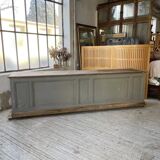 XXL walnut trade counter with multiple drawers