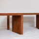 Pair of cognac suede side tables in the style of Jean Michel Frank.