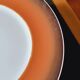12 Space Age dinner plates from the 70s in porcelain from the Manufacture Royale De