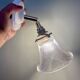 Vintage tulip wall lamp in holophane glass