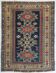 Handwoven Antique - Blue Ground Persian Rug with Bird-like Figures
