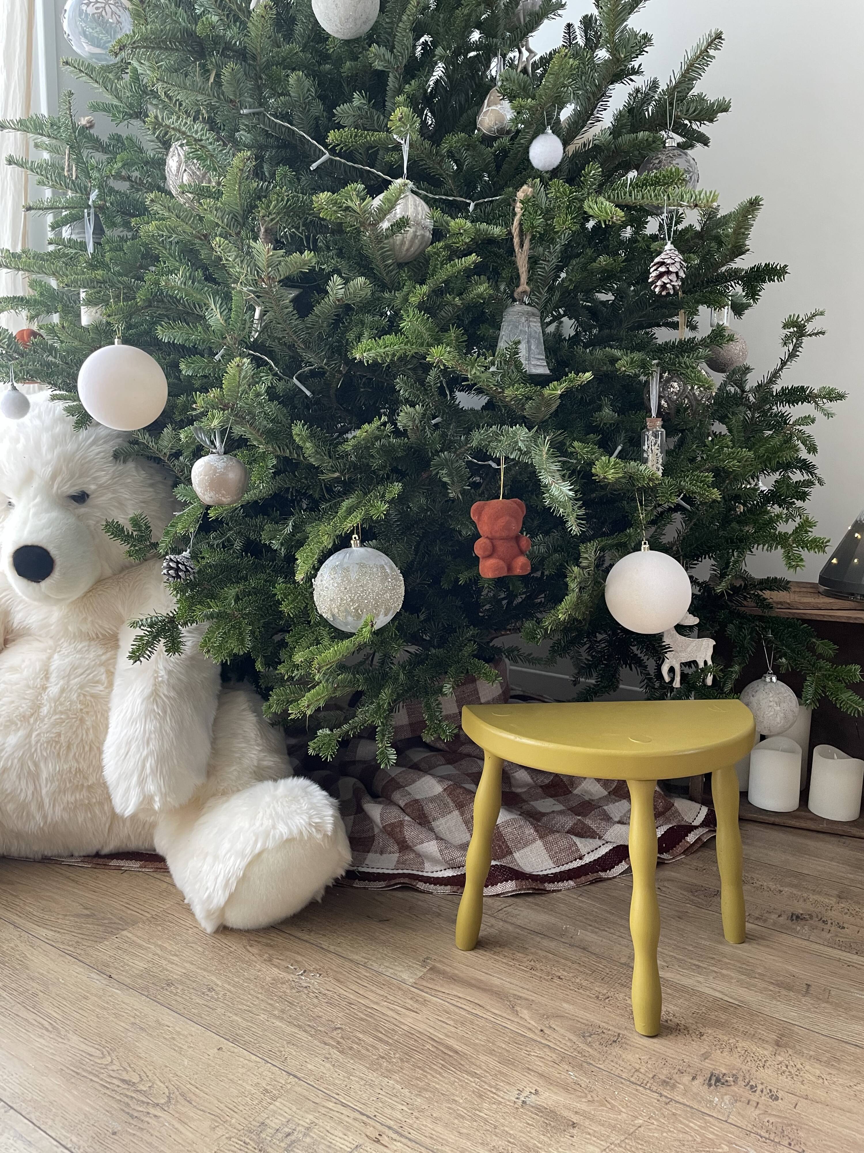 Ochre yellow tripod stool